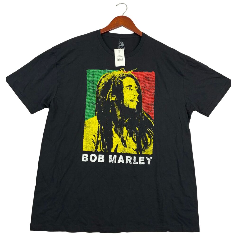 Bob Marley Zion Roots Wear T-Shirt Men’s 2XL Black Reggae Rasta Graphic Tee